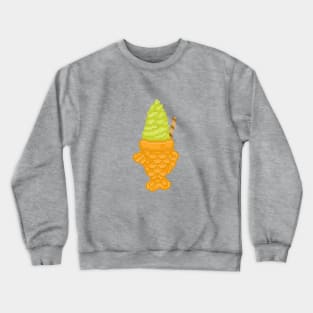 Taiyaki matcha ice cream pixel art Crewneck Sweatshirt